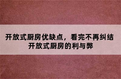 开放式厨房优缺点，看完不再纠结 开放式厨房的利与弊